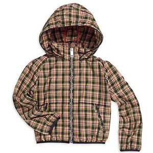 BURBERRY Brenty Check Hooded Jacket  Bright Coral Pink Girl's Size 8Y